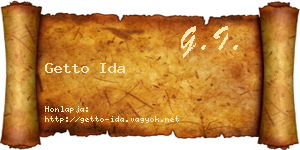Getto Ida névjegykártya