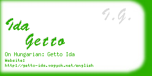ida getto business card